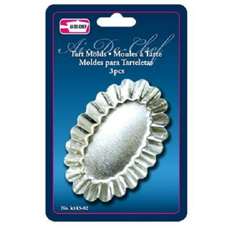 Tartlet Shells - Lot of 6 Mini Tart Tartlet Pie Molds Flan Pan Oval Baking Home Kitchen Catering