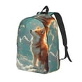 thumbnail image 1 of Disketp Starry Sky Cloud Fox print Canvas Backpack Lightweight Travel Daypack Student Rucksack Laptop Backpack-Medium, 1 of 5