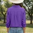 thumbnail image 4 of Women's Button Down Shirts Collared Solid Color Work Fashion Spring Tops Long Sleeve Business Casual Blouses, 4 of 5