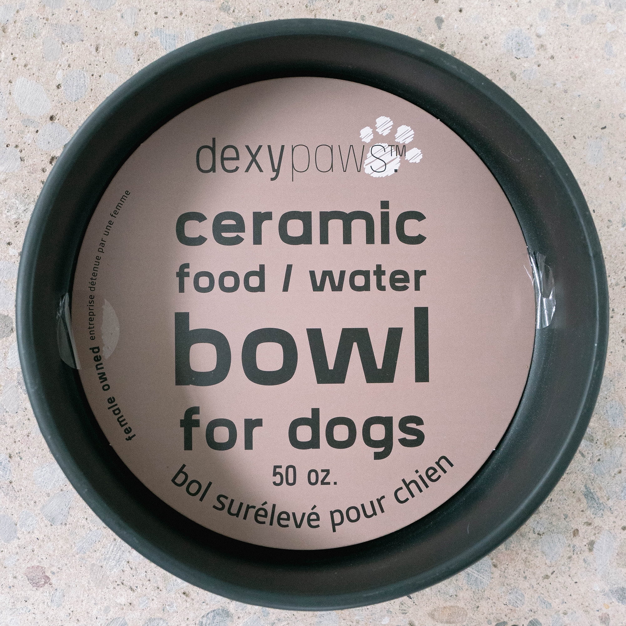 Dexypaws: Ceramic Dog Bowl: Black - 50oz - Stylish & Functional Pet Feeding Dish, Food & Water, Dishwasher Safe, Safe & Non-Toxic, Non-Tip Design