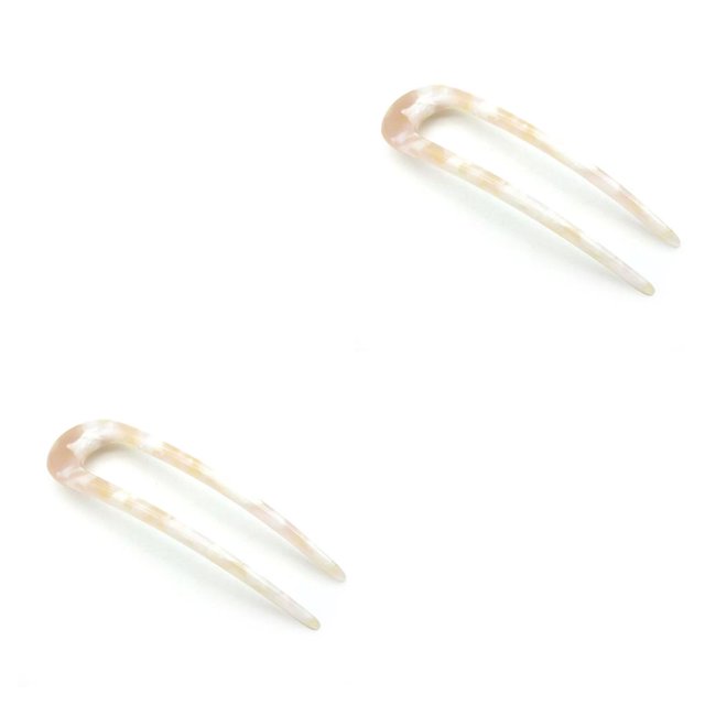 Wisewang Pinces à Cheveux Multicolores Simplicité Accessoires de Cheveux Support DIY Mode Rétro Bijou Cadeau Couvre-Chef en Forme de U Rose Kaki 2Ensemble