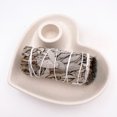 thumbnail image 4 of White Ceramic Heart-Shaped Incense Burner Holder for Palo Santo Stick, White Sage, Joss Sticks, Cone Incense, Candlesticks, 4 of 8