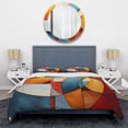 thumbnail image 3 of Designart "Geometric Forms in Cubism I" Cubism Bedding Covert Set - Transitional Teal Abstract Bed Set With 1 Sham, 3 of 6