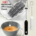 thumbnail image 2 of HOT  Electric Milk Frother + Egg Beater Wireless Type-C Charging 3 Speeds Mini Handheld Foam Maker Coffee Whisk Cooking Tools, 2 of 9