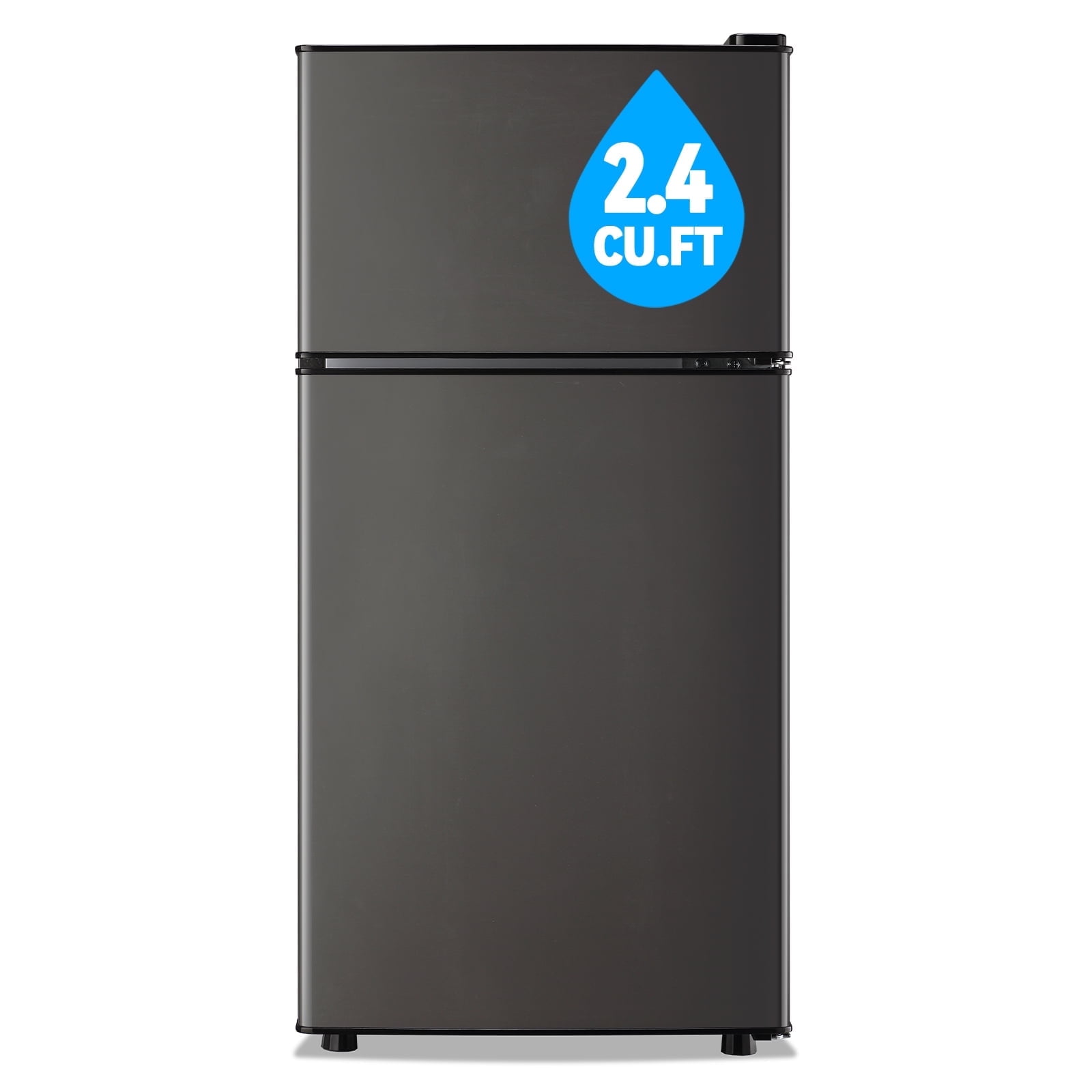 TACOOL Small Refrigerator with Freezer Mini Fridge with Removable Shelves for Bedroom 2.65Cu.Ft, 15"D x 15"W x 31"H GY