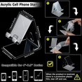 thumbnail image 2 of AAOMASSR 2 Pack Acrylic Cell Phone Stand Clear Phone Stand for Desk Portable Phone Holder Compatible with Phone 13 Pro Max  Switch  Android Smartphone  Pad  Tablet  Home Office Desk Acces, 2 of 5