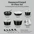thumbnail image 2 of Gotham Steel Hammered 15 Pc Ceramic Pots and Pans Set Non stick, Ceramic Cookware Set with Utensils, Pots and Pans for Cooking, Non Toxic Pot and Pan Set, Kitchen Set, Oven/Dishwasher Safe, Black, 2 of 8