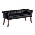 thumbnail image 2 of Convenience Concepts Designs4Comfort Gabriella Bench Ottoman, Black Faux Leather/Espresso, 2 of 2