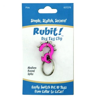 Rubit! Heart Dog Tag Clip, Pink, Small