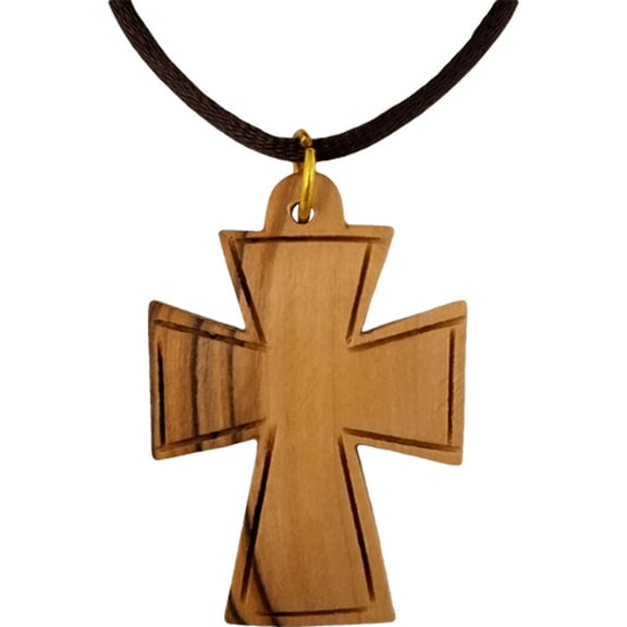 Olive Wood Large Celtic Cross Necklace