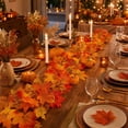 thumbnail image 6 of AYktou Fall Garland, 5.7 Ft Gradient Color Artificial Maple Leaves Fall Leaf Garland, Thanksgiving Garland Hanging Vines Festival Decor Rattan Garland for Home Halloween Autumn Outdoor Decor, 6 of 7