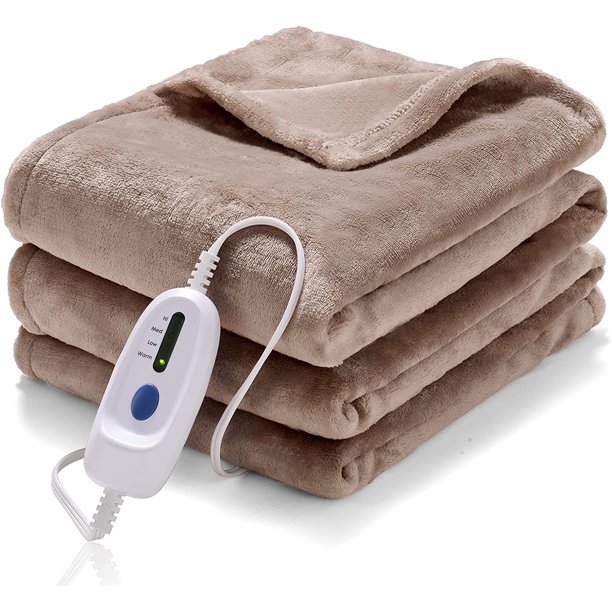 Heated Blanket Queen Size 84"x90" with 2 Heating Zones, Soft Electric Blanket with 4 Heating