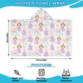 thumbnail image 2 of Princess Rainbow Castle Pattern Hooded Bath Towel，50"x30" for Ages 3 To 12 Kids, Quick Dry Lightweight Soft Microfiber Hood Beach Towel Cover Up for Kids, 2 of 7