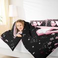 thumbnail image 4 of Manfei Girls Pink Monogrammed Bedding Comforter Set 2pcs, Personalized Letter W Twin Comforter Sets, Kawaii Axolotl Cherry Blossoms Bedding Set, Luxury Bedroom Decor, 4 of 8