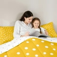 thumbnail image 5 of Manfei Minimalist Geometric Dot Queen Size,Modern Geometric Spot Sets,Yellow White Bedding Comforter Set For Teens Girl,Luxury Bedroom Decor Reversible,3-Piece, 5 of 8