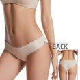 thumbnail image 3 of Sunvit-Panties Juniors Seamless Bikini Panties Beige Size M - Breathable Nylon Spandex, No Panty Lines, Scalloped Edge, All-Day Comfort for Daily Wear, 3 of 8