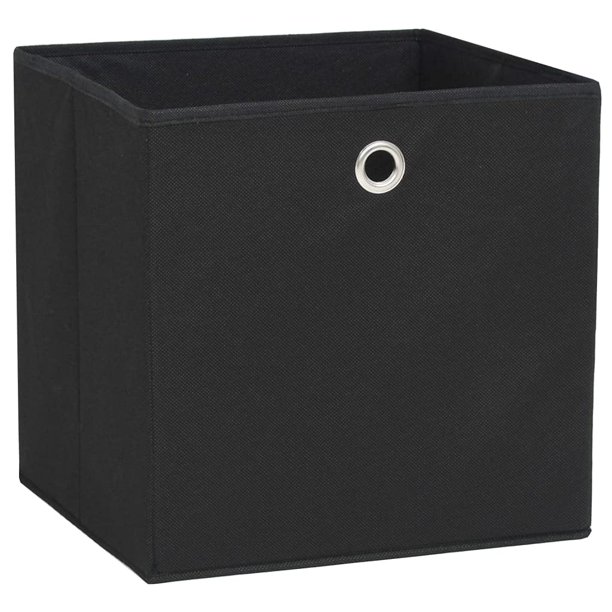 Set de cajas de almacenamiento VidaXL, tela no tejida negra, 28 x 28 cm, 4 unidades