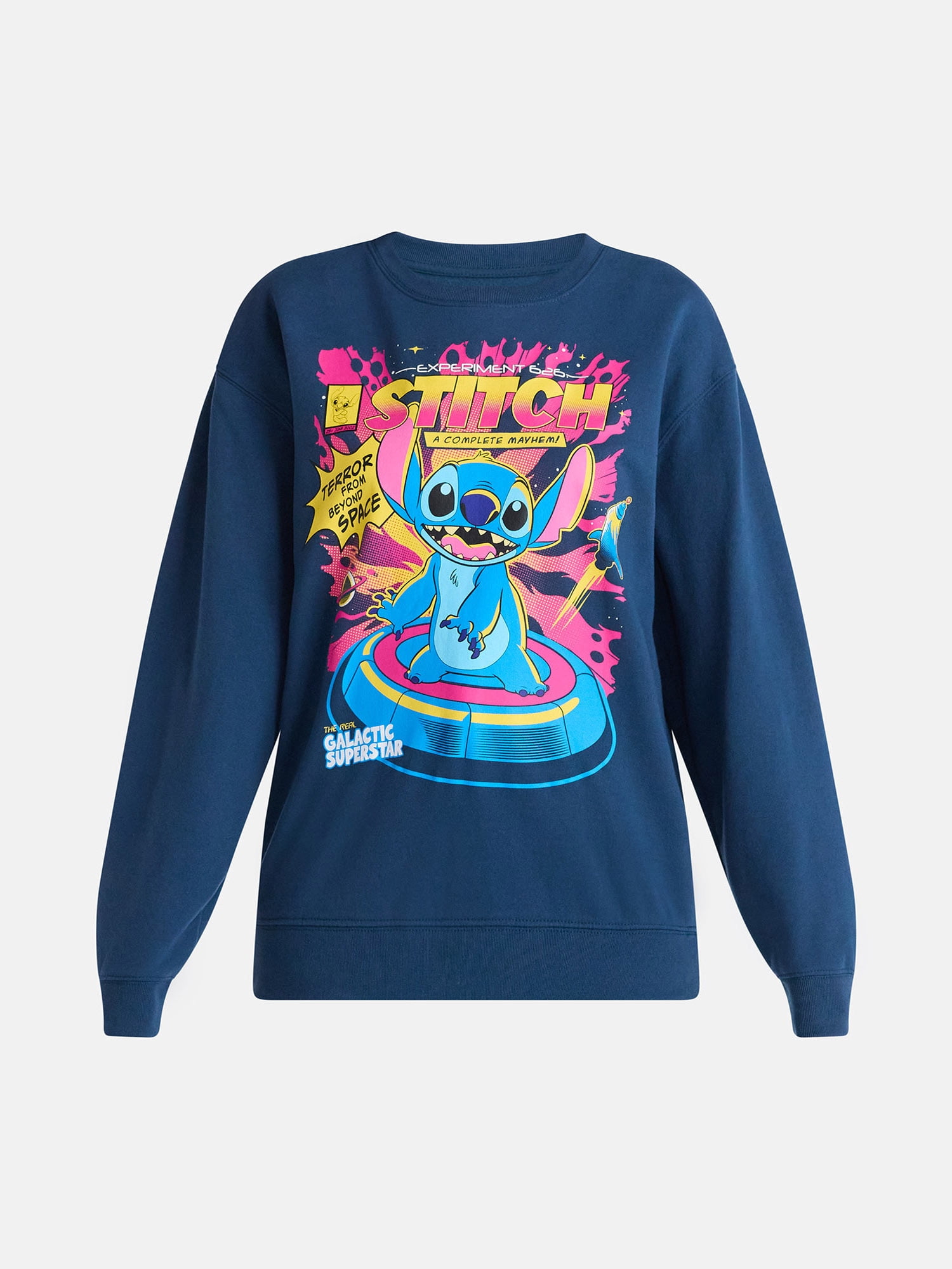 Disney Women's Stitch Sweatshirt with Long Sleeves, Sizes XXS-XXL