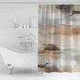 thumbnail image 2 of Abstract Brown Shower Curtain, 66" x 72", Gradient Modern Street Art Watercolor Waterproof Bathroom Curtain Washable Shower Curtain Set with 12 Hooks, 2 of 6