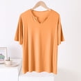 thumbnail image 2 of Birdeem Blouses pour Femmes, Haut/chemise à Manches Courtes Col en V Uni et Ample, 2 of 12