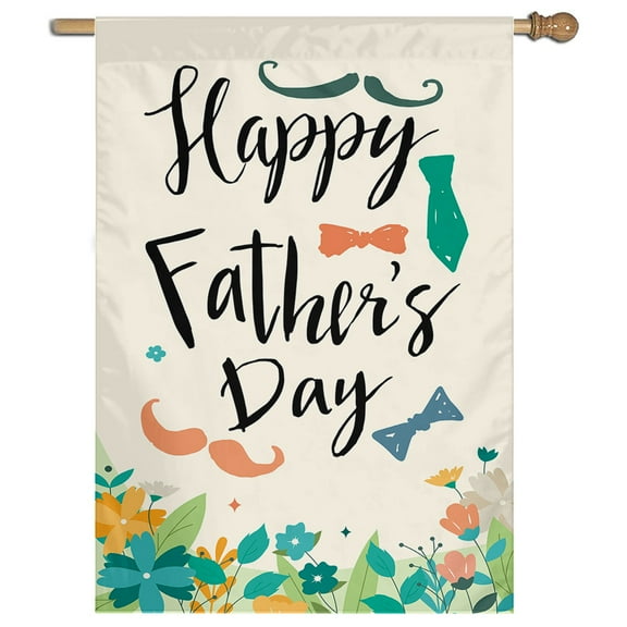 Cayyon Happy Father's Day House Flag 28x40 Double Sided, (Father's House Flag) for Outside Vertical Holiday Yard Décor