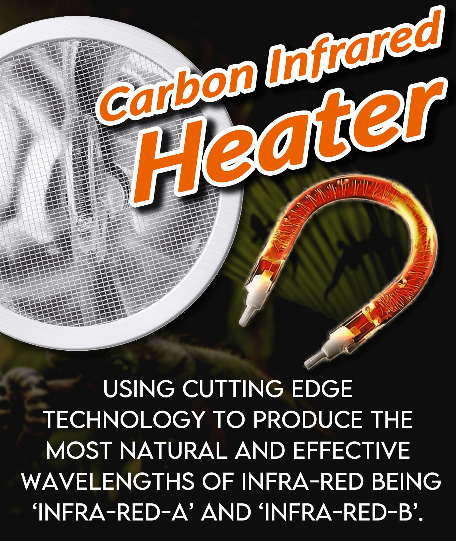50W Deep Heat Projector Lamp for Reptiles - Infrared A & B Bulb with Reflector - Basking Heat Light for Bearded Dragons, Turtles, Snakes, Lizards & Amphibians