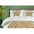 thumbnail image 4 of Ambesonne Vintage Tribal Duvet Cover Sets, Mosaic Boho Turtle, 2-King, Green Brown Khaki, 4 of 7