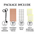 thumbnail image 2 of 151PCS Candle Making Set - Wooden Candle Wicks with Metal Base for Candle Making Smokeless Wood Wicks for Candles, 2 of 9