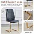thumbnail image 5 of LUFTUT 5-Piece 36.6 Inch Round Dining Table Set for 4, Modern Glass Top Kitchen Table with 4 Black PU Chairs, Gold Chrome Base Minimalist Dinner Set for Small Spaces, 5 of 9