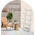 thumbnail image 2 of 5 Tier Ladder Shelf, Leaning Bookshelf Storage Rack for Home, Office, 18" x 67", White, 2 of 6