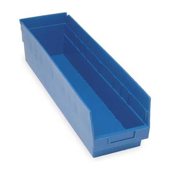 Quantum Mediacal QTM QSB206BL 23.62 x 4.12 x 4 in. Shelf Bins & Accessories, Blue - 8 Count