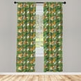 thumbnail image 3 of Ambesonne Exotic Curtains, Summer Tropical Foliage Art, Pair of 28"x63", Multicolor, 3 of 5