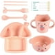 thumbnail image 4 of Toddler Divided Plates Child Compartment Dinner Plate Set Safe Eating Pink 25X24X3.5CM 1Set, 4 of 5