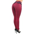 thumbnail image 6 of Fashion2Love Women's Juniors / Plus Colombian Design Butt Lift Push Up Mid Waist Skinny Jeans, 6 of 8