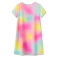 thumbnail image 2 of Beezizac Teen/Little Girls Nightgown – Summer Short Sleeves Sleepwear Rainbow Game Nightdress Pajama Size 16, 2 of 7