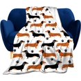 thumbnail image 1 of Dachshund In Sweaters Pattern Blankets Fleece Printed Cute Portable Soft Throw Blanket for Bed Office Quilt Dog Flannel Blanket, 1 of 7
