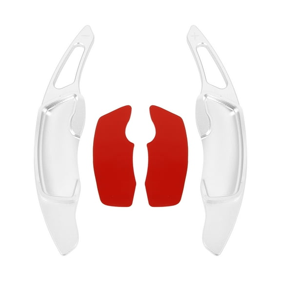Pair Aluminum Alloy Silver Tone Steering Wheel Shift Paddle Shifter Extension Cover for Subaru BRZ Impreza WRX Legacy