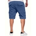thumbnail image 4 of Nestiefly Men's Casual Cotton Twill Cargo Shorts Classic Chino Stretch Waist Drawstring Outdoor Work Shorts with 6 Pockets Blue 2XL, 4 of 5