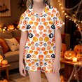 thumbnail image 2 of Halloween Pajamas Kids Size 7-8 Years Childrens Casual Loungewear Short Sleeve Top and Shorts Cozy Set Pjs for Boys White, 2 of 6