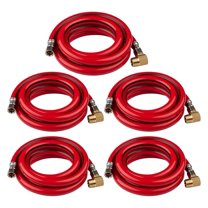 5-Pack 6 Feet Red PVC Dishwasher Hose, 3/8" Comp x Comp Water Supply Line, with Attached 90 Degree 3/8" MIP Elbow (6 Ft)