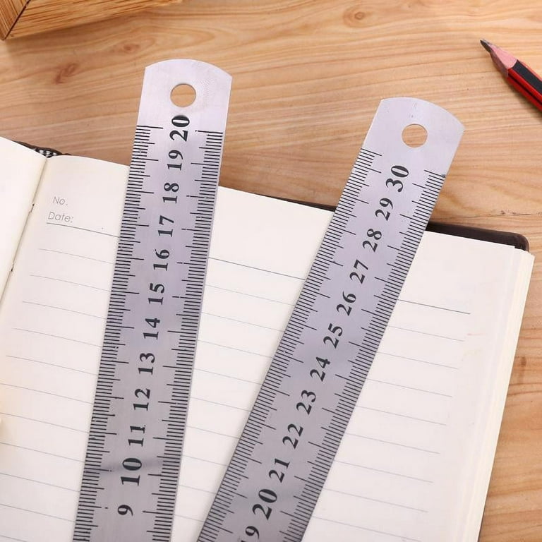 Ruler And Stainless Steel Metal Rulers For Home School - Temu