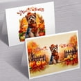 thumbnail image 3 of Happy Thanksgiving Yorkshire Terrier Give Thanks Fall Beanie Scarf Welcome 7x5in Folded Greeting Card Yorkie Dog Lover Gifts Single Note Card with Envelope - 00020, 3 of 5