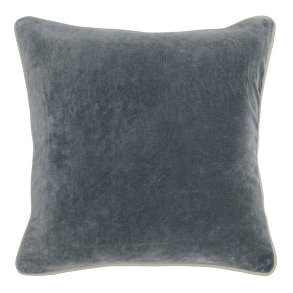 Kosas Home Harriet Velvet 18"x18" Pillow Cover, Dark Grey