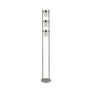 Floor Lamp with 3 Swivel Lights Brushed Silver