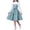 Blue-05, variant on Avrntaa Girls Puff Long Sleeve Dress Tie Waist A-line Dresses Button Trim Baggy Dress for 8-13Y