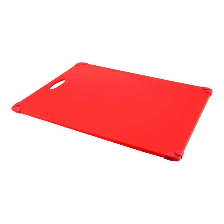 Sure Grip Red Plastic Cutting Board - Non-Slip, Measurement Markers,  Carrying Handle - 18 x 24 - 1 count box