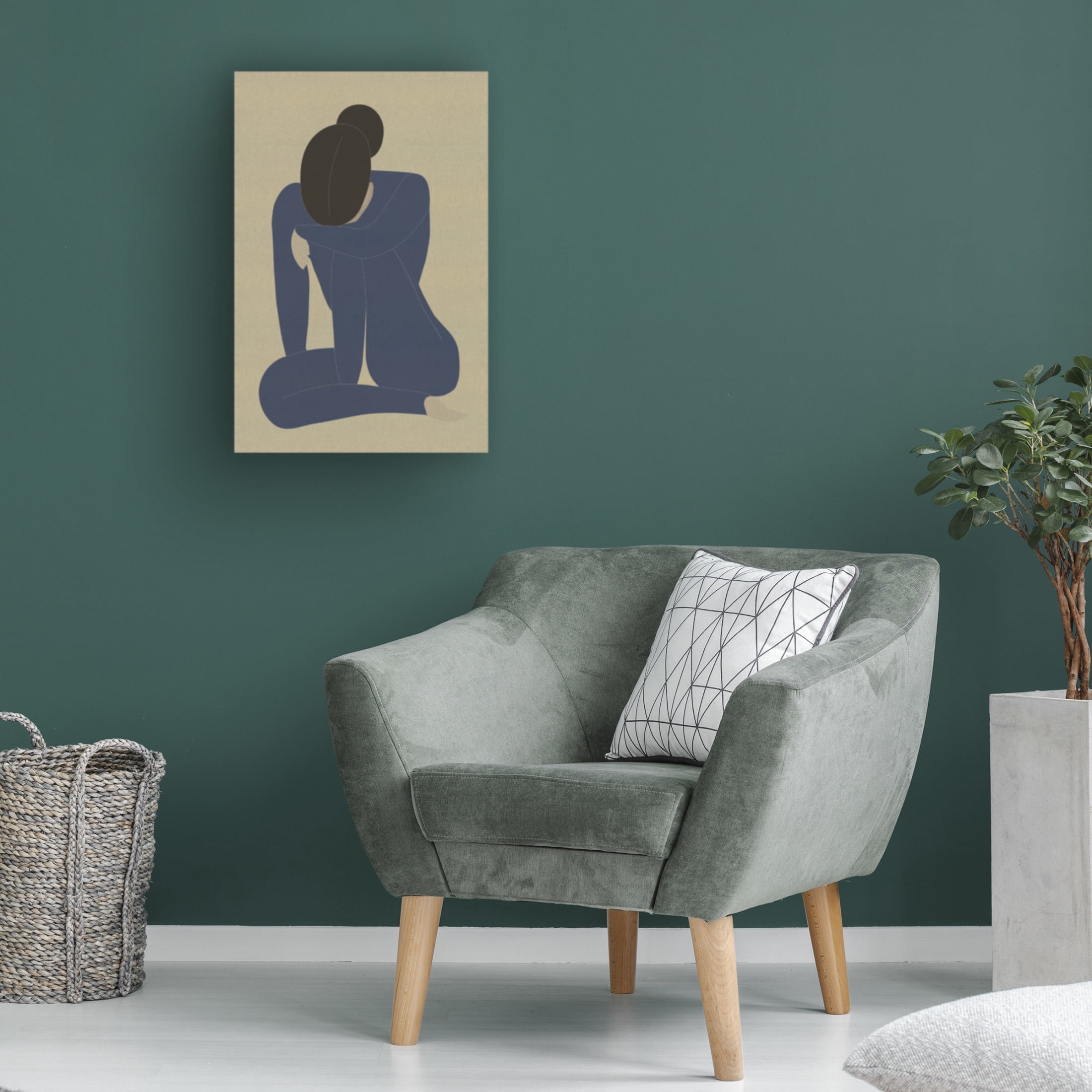 Canvas Wall Art - Incado 'Woman in Thought' Wall Art for Living Room, Bedroom, or Office Décor by Trademark Fine Art - 12 x 19 Inches