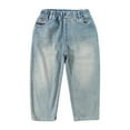thumbnail image 6 of LUOGENLI Boys Jeans Size 7 Bootcut Boys Cargo Trousers Fully Elastic Waist Trousers for Children Regular Fit Age 4 12 Years Boys Jeans Size 16 Baggy Light Blue 8-9 Years, 6 of 9