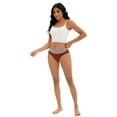 thumbnail image 5 of Unique Bargains Women's Mid-Waisted Color-Block Panties Full Coverage Briefs S Brown, 5 of 6