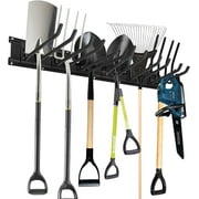 Garage Tool Organizer Wall Mount 6 Hooks, Heavy Duty Metal Racks Holder for Garage Yard Garden Tools